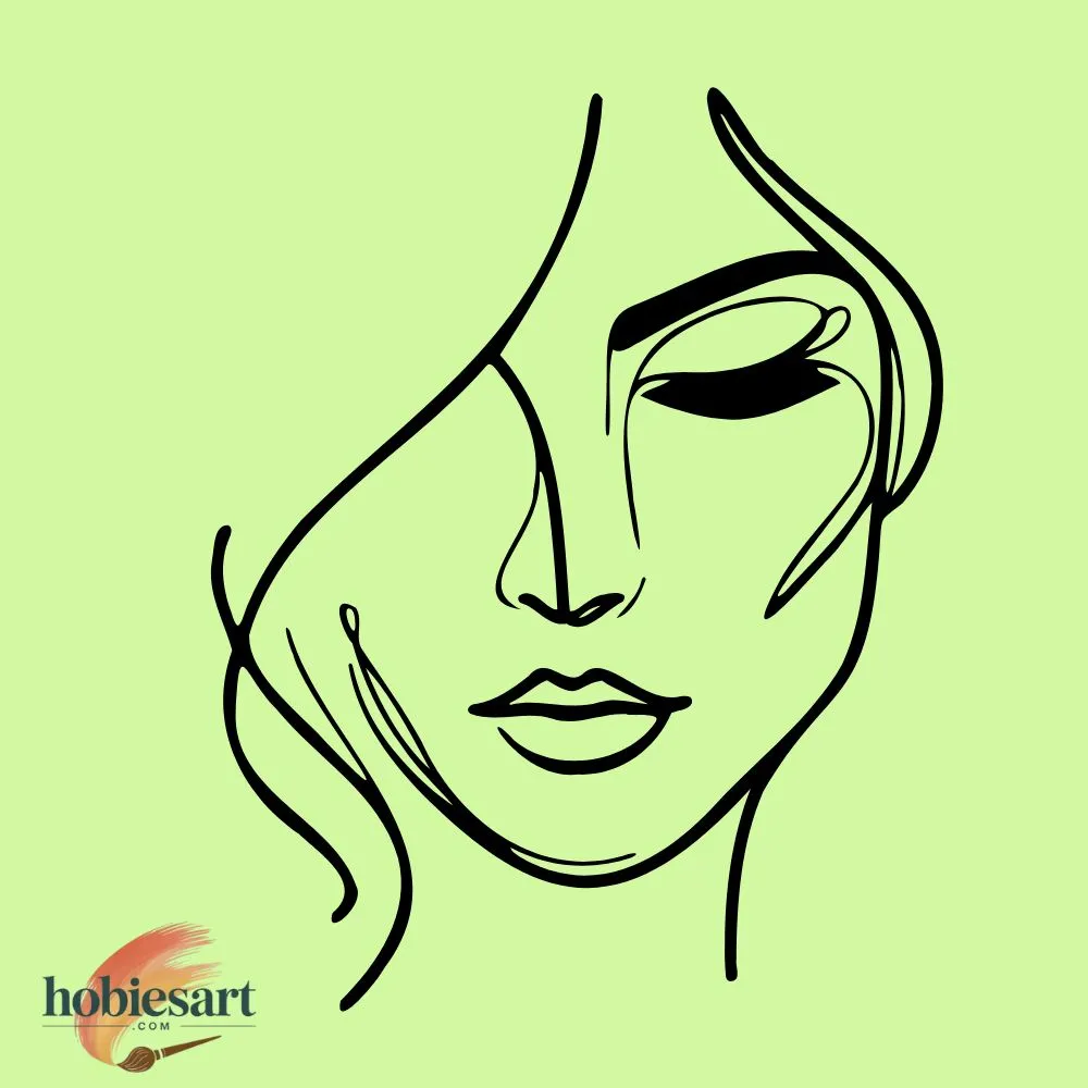 Abstract Face Line Art