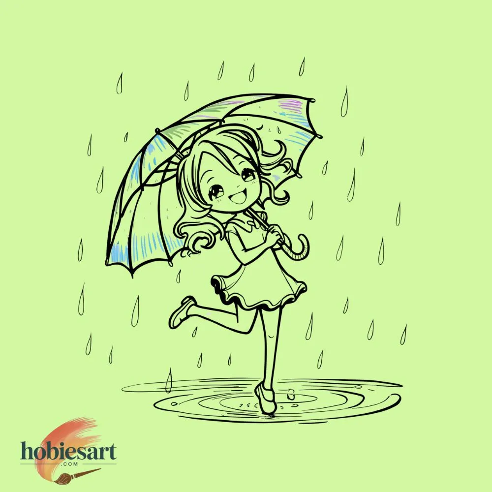 Anime Girl Holding an Umbrella