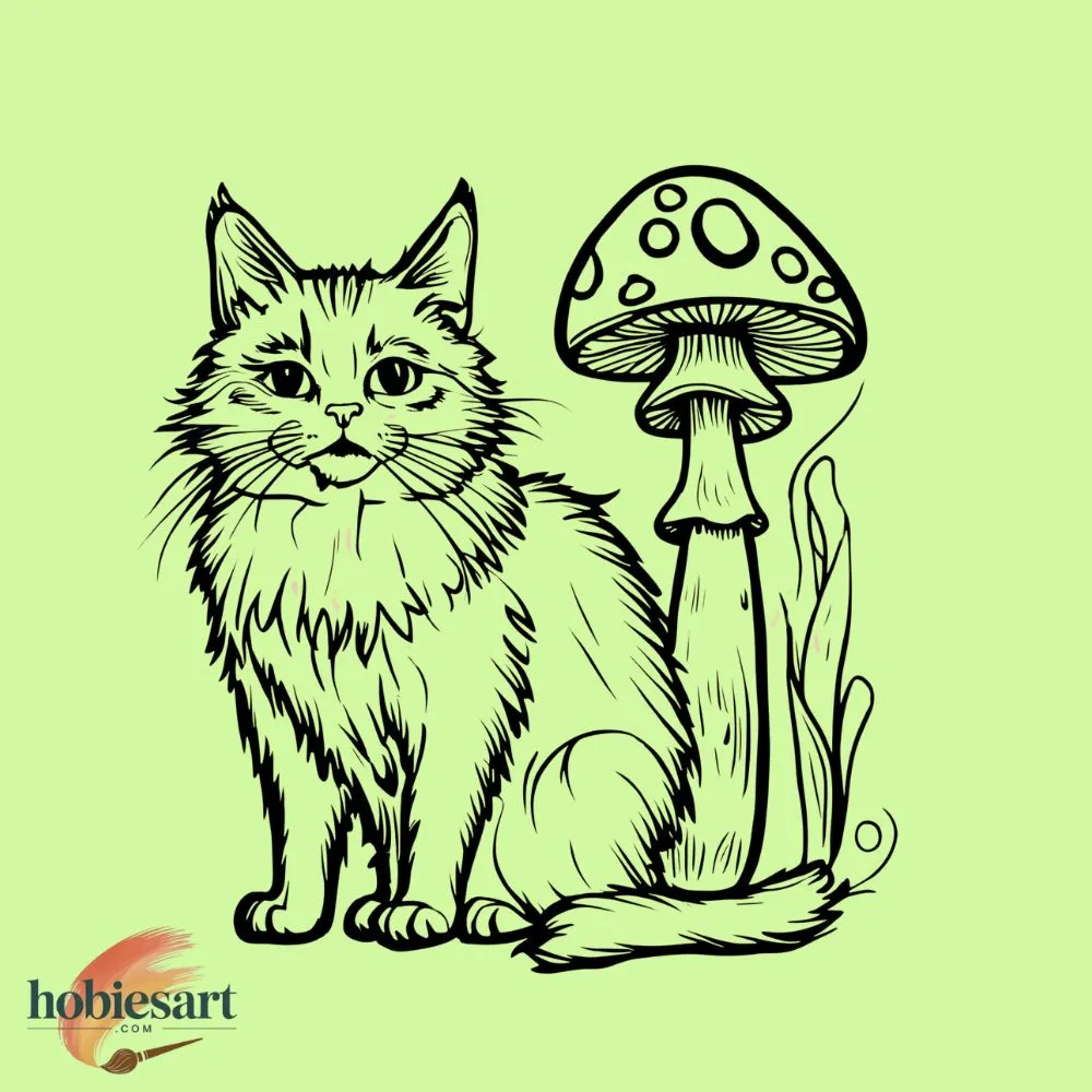 Cat and Mushroom