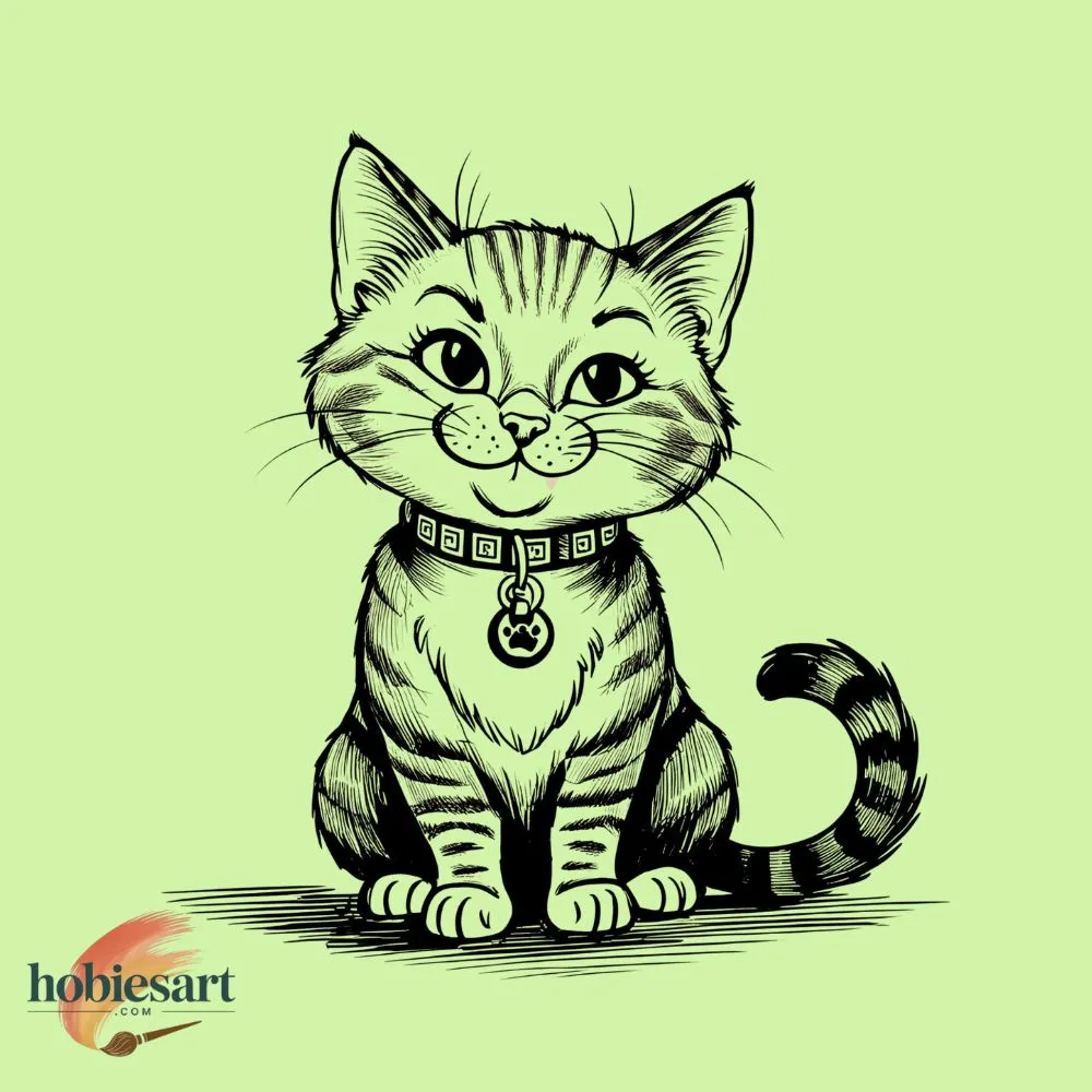 Cat With Collar And Tag