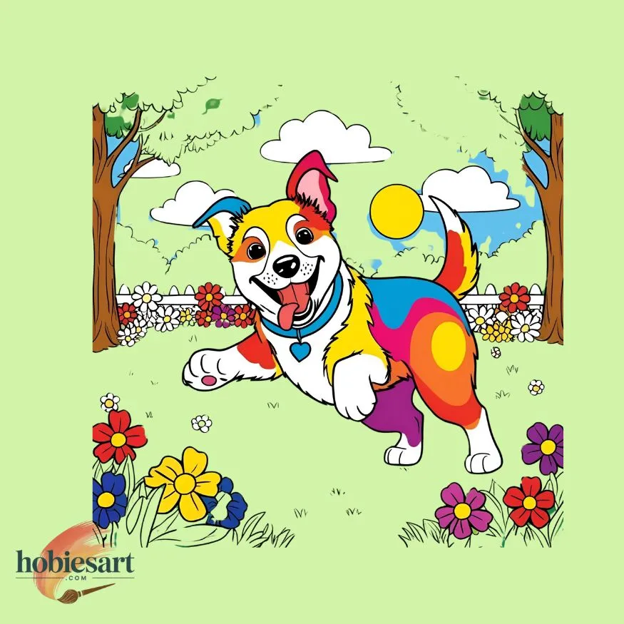 Colorful Dog in a Park