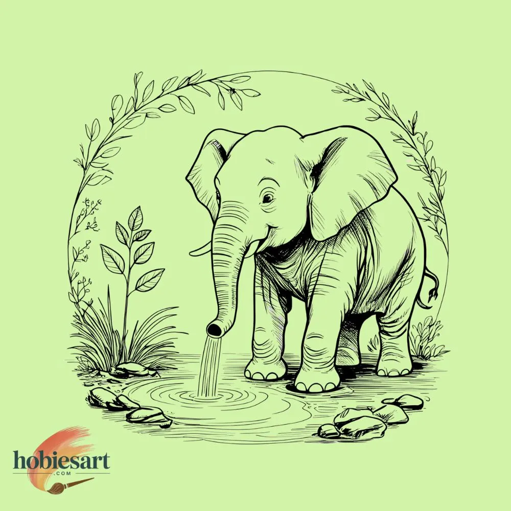 Cute Elephant Watering Plant