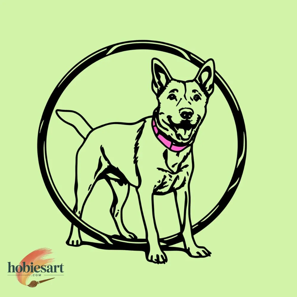 Dog with Hula Hoop