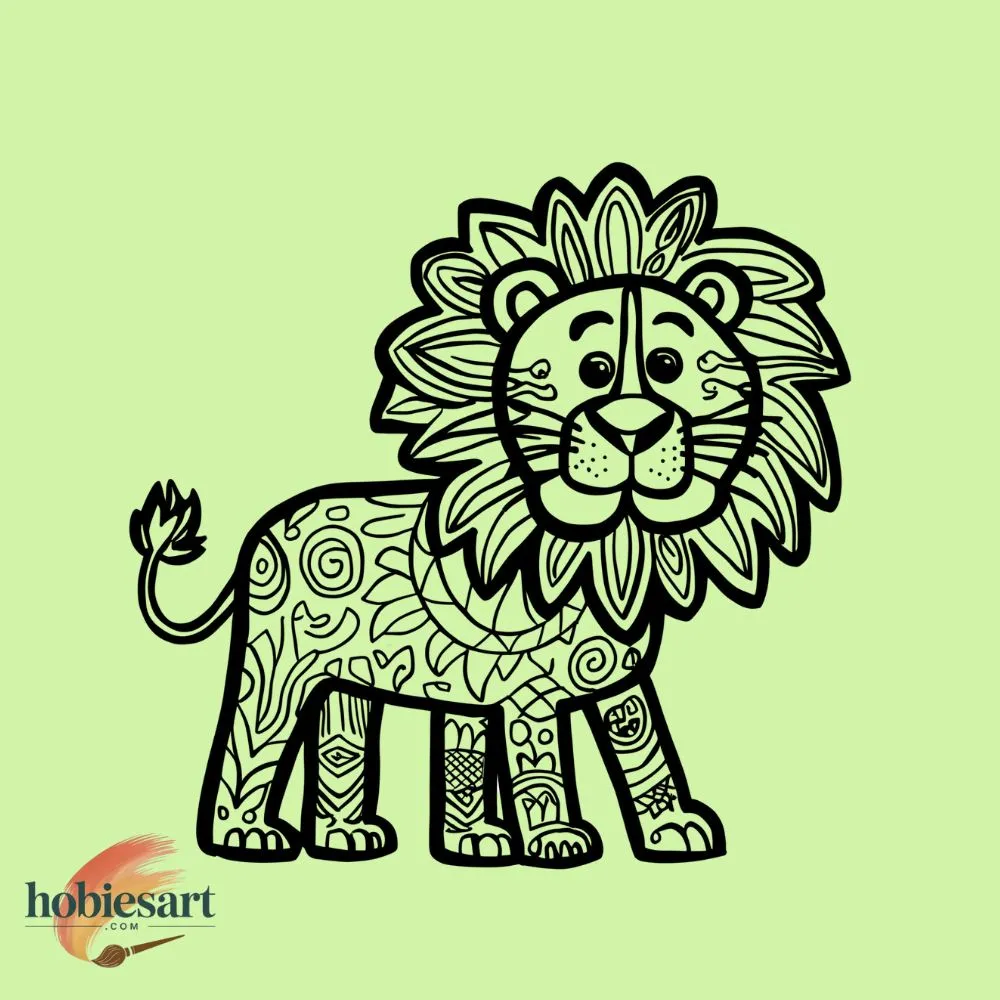 Doodle Lion Drawing