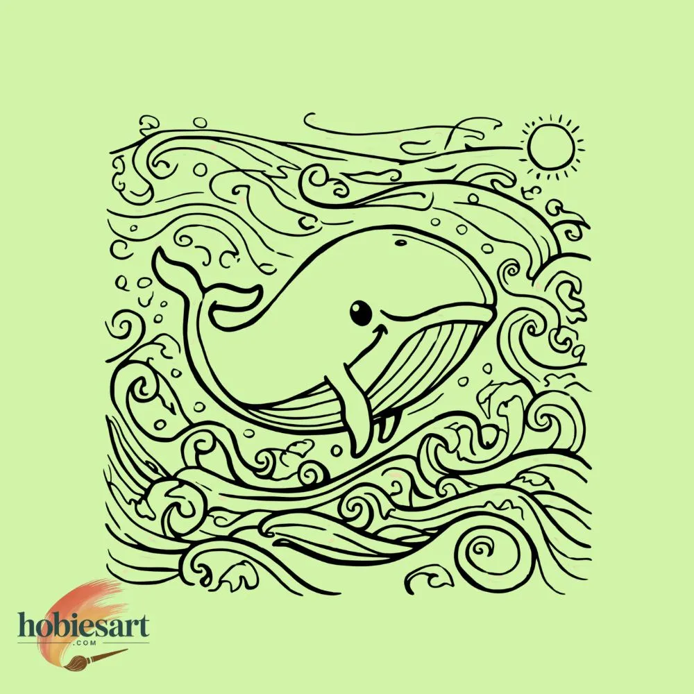 Doodle Whale Drawing