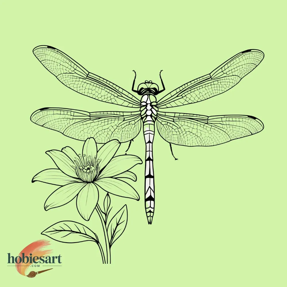 Dragonfly with Flower
