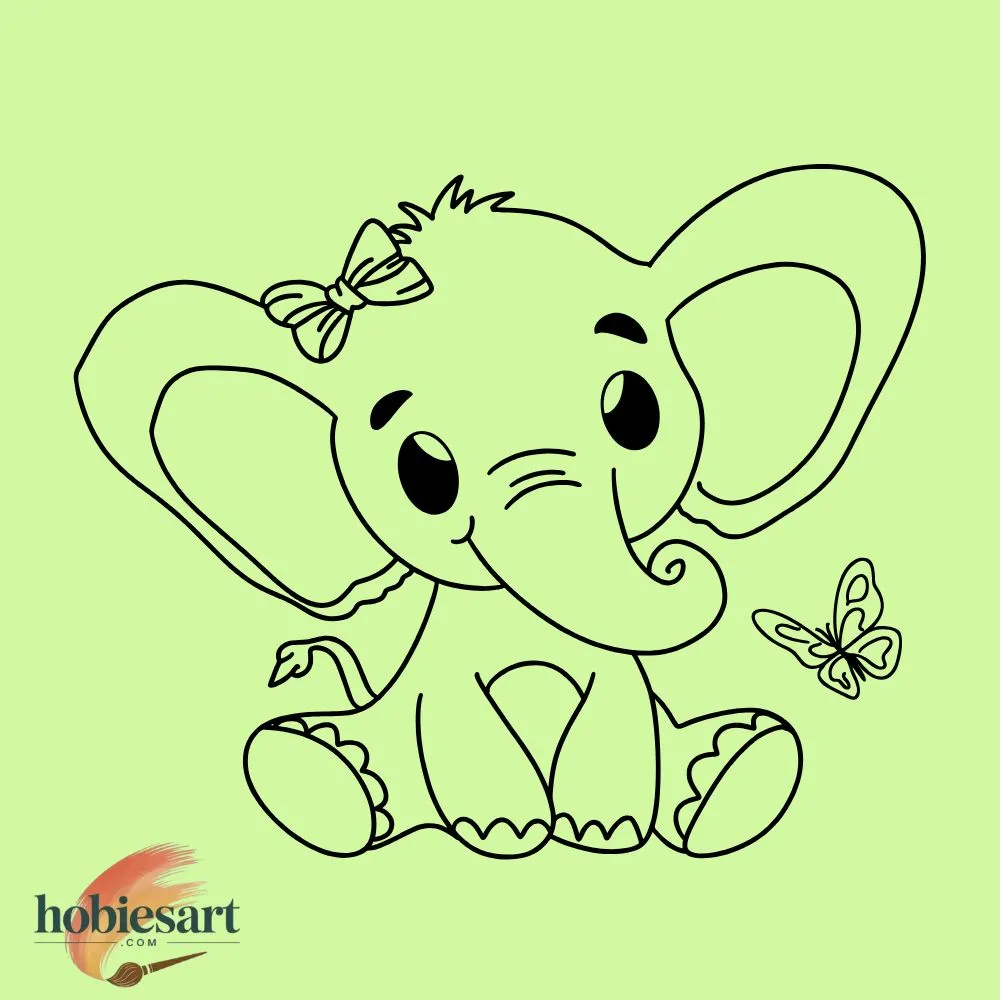 Elephant Playing With Butterfly