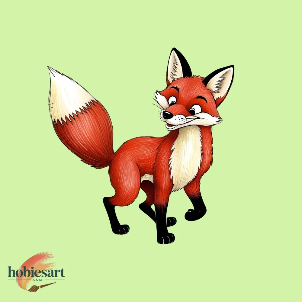 Fox Color Pencil Drawing