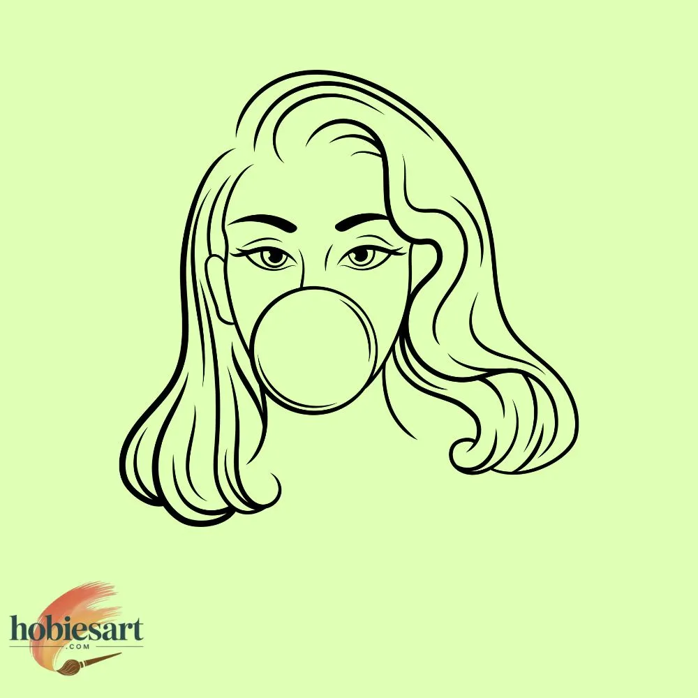Girl with Bubblegum Bubble
