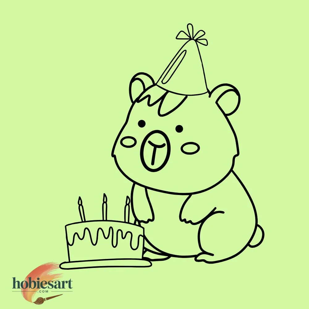 Hamster with Birthday Cake