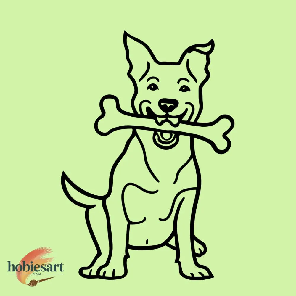 Monoline Dog with a Bone