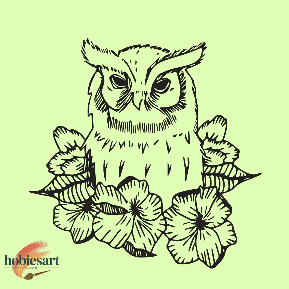 Owl and Flowers