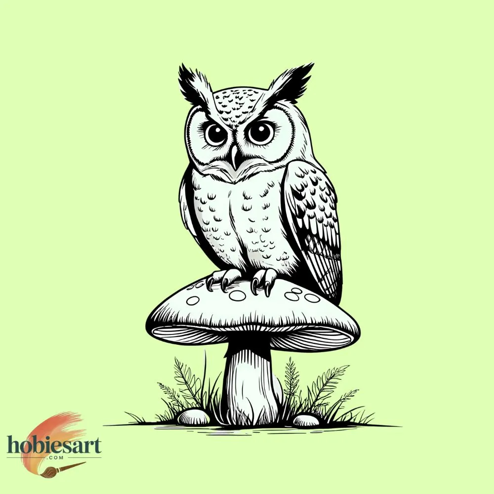 Owl on a Mushroom