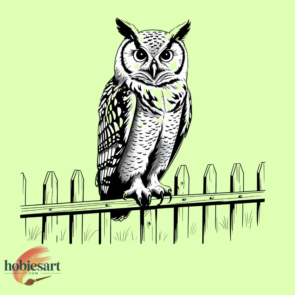 Owl Sitting on a Fence