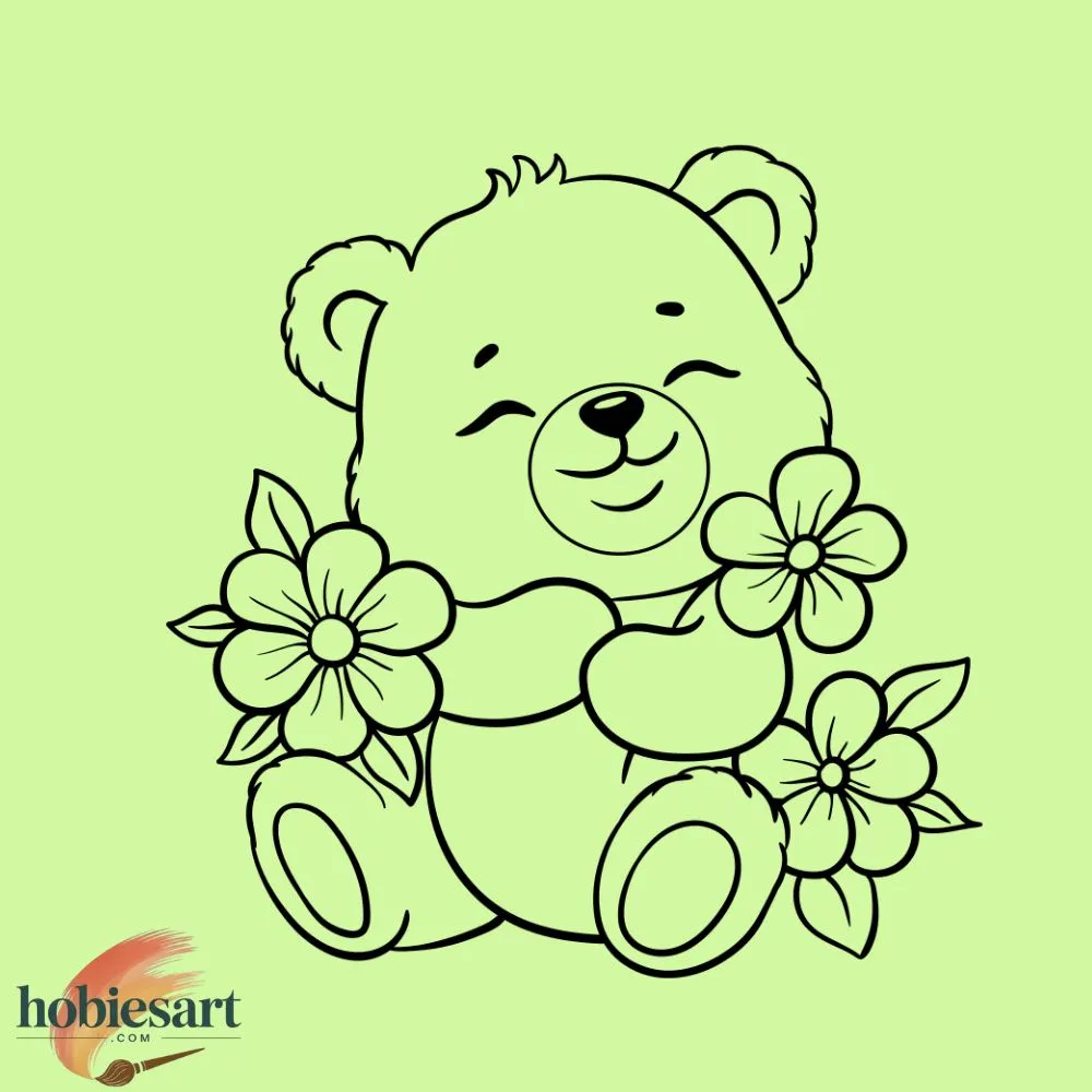 Panda with Flowers