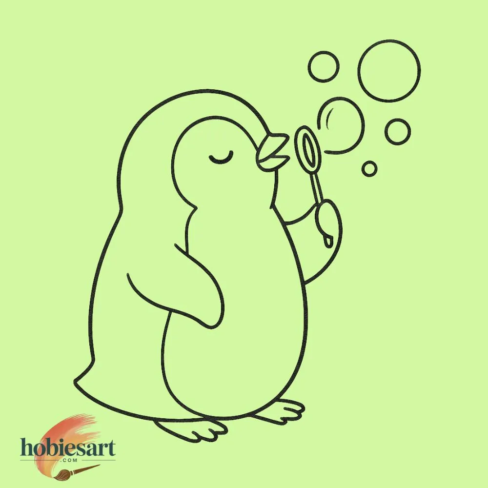 Penguin Blowing Bubbles