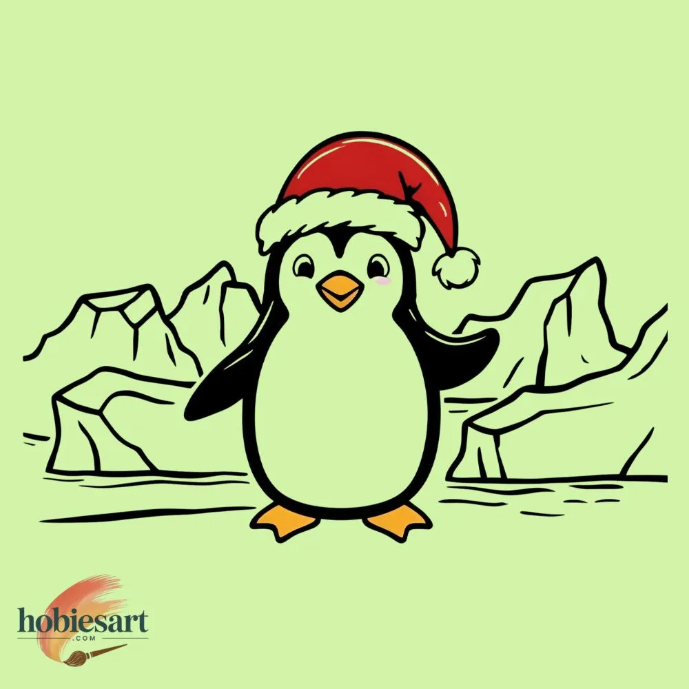 Penguin in Santa Hat