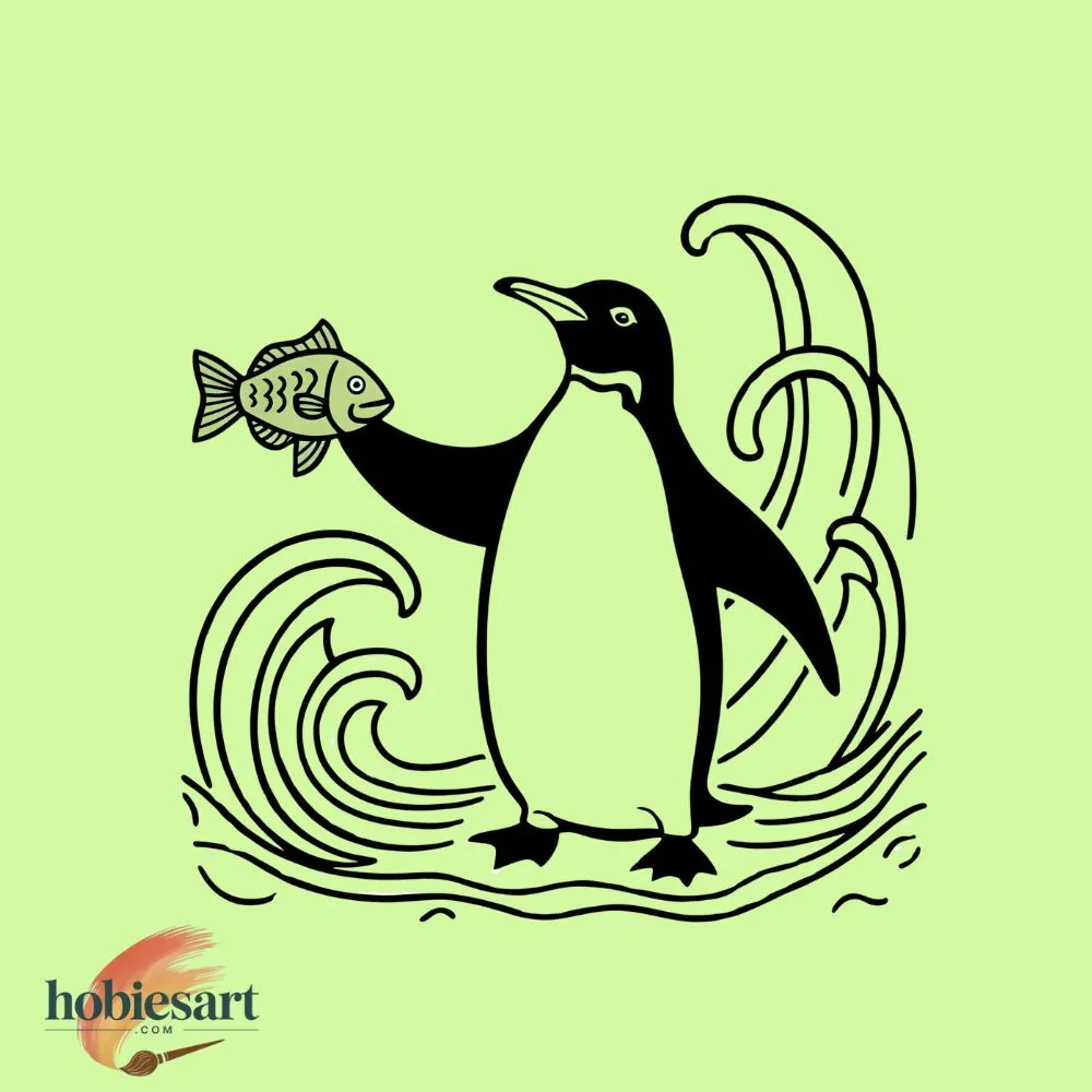 Penguin with Fish