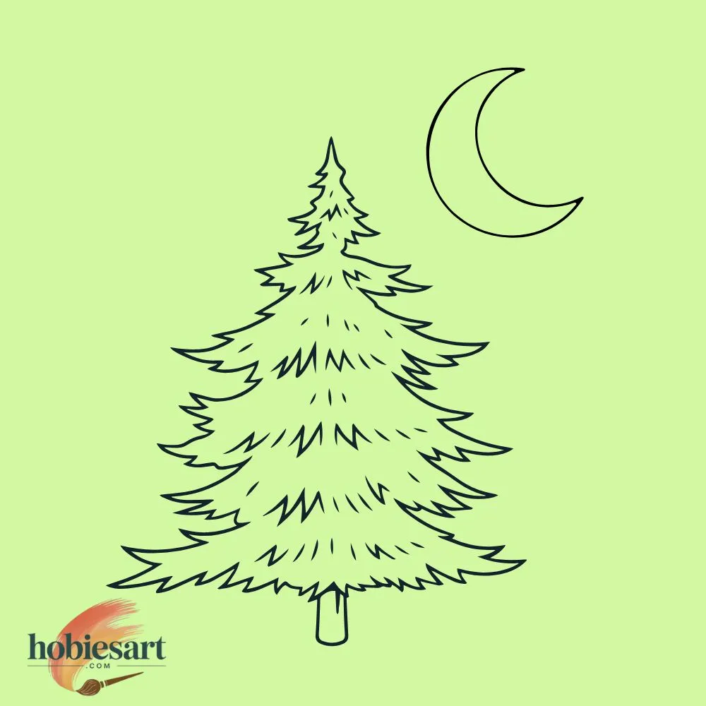 Pine Tree With Moon