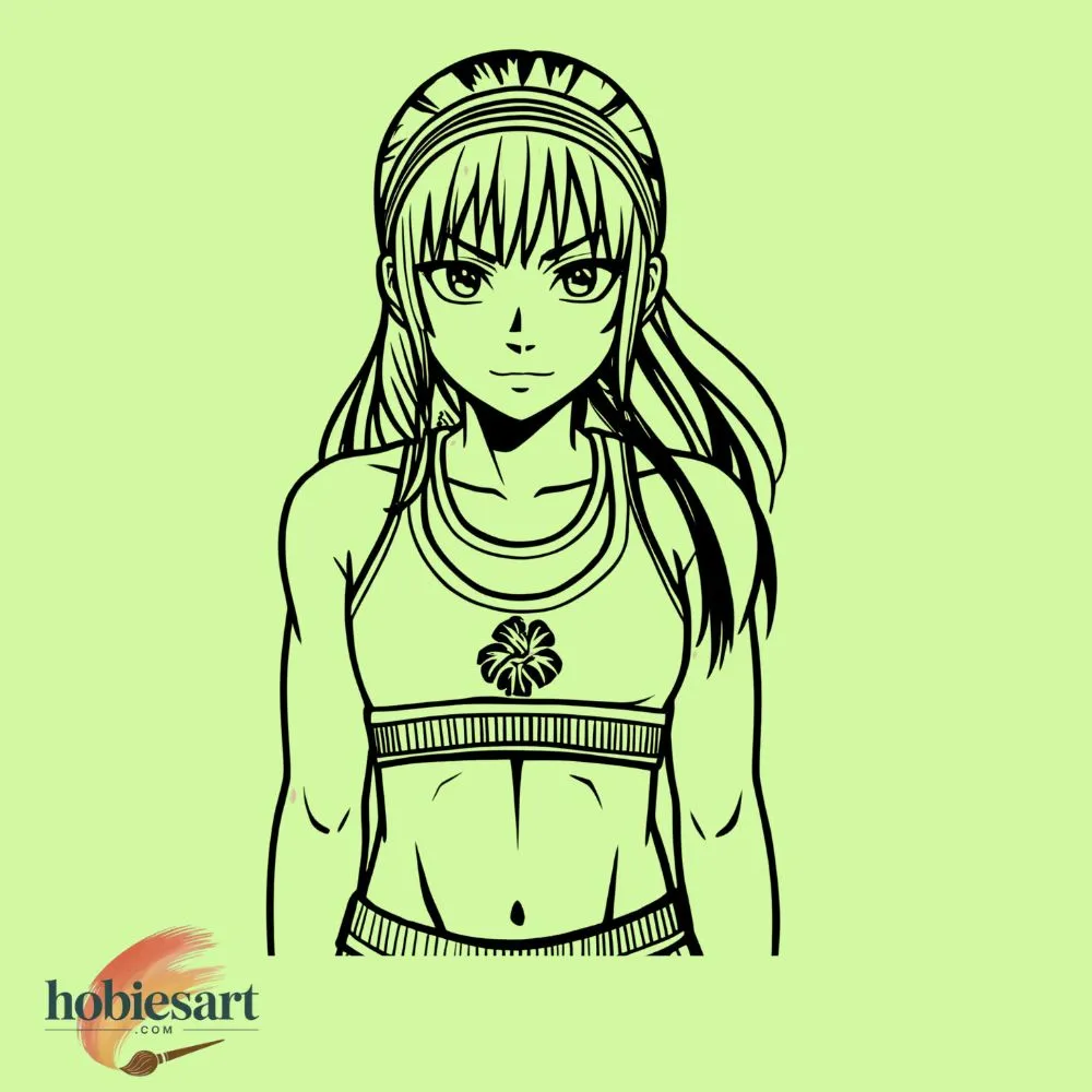 Sporty Anime Girl Drawing
