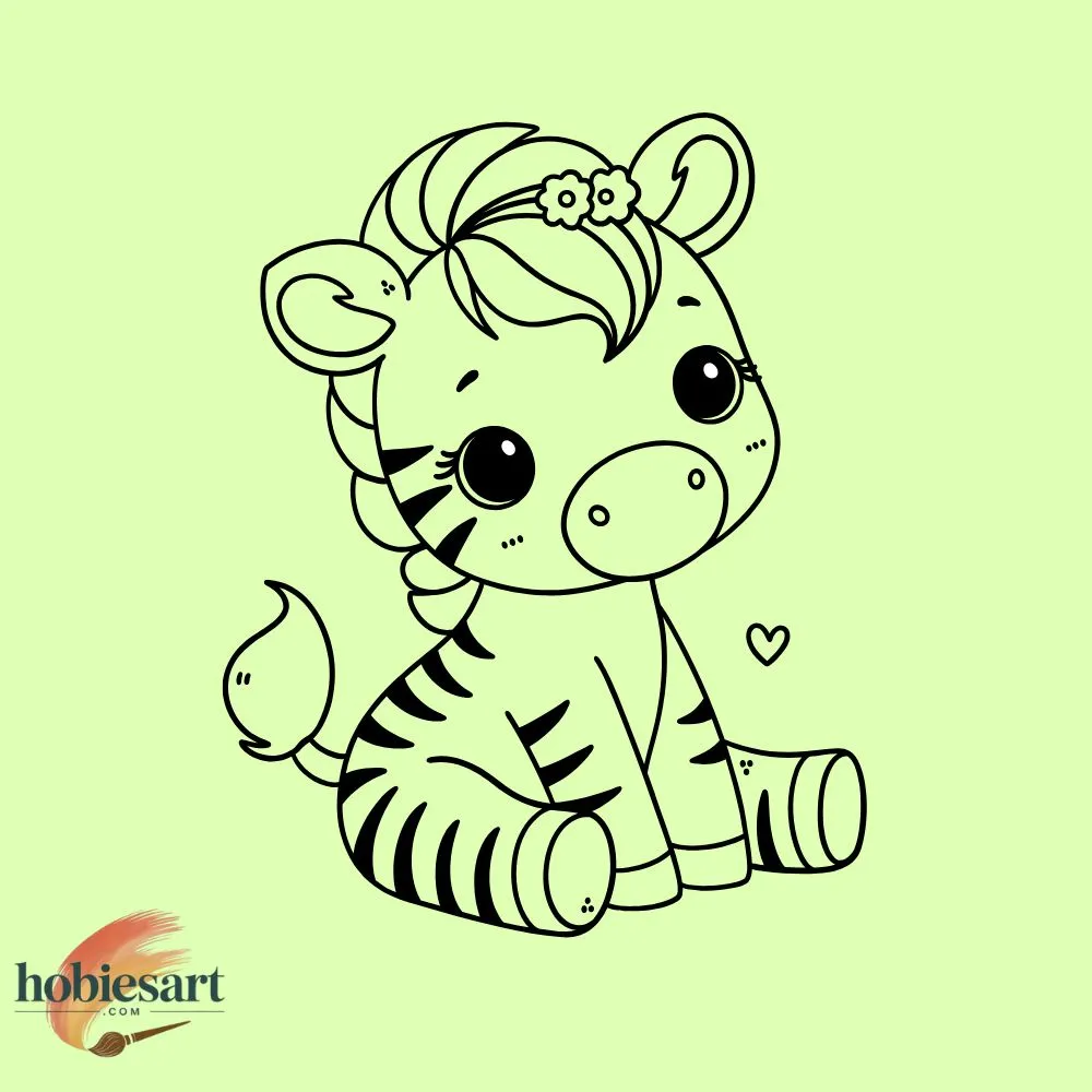 Cute Zebra Drawing