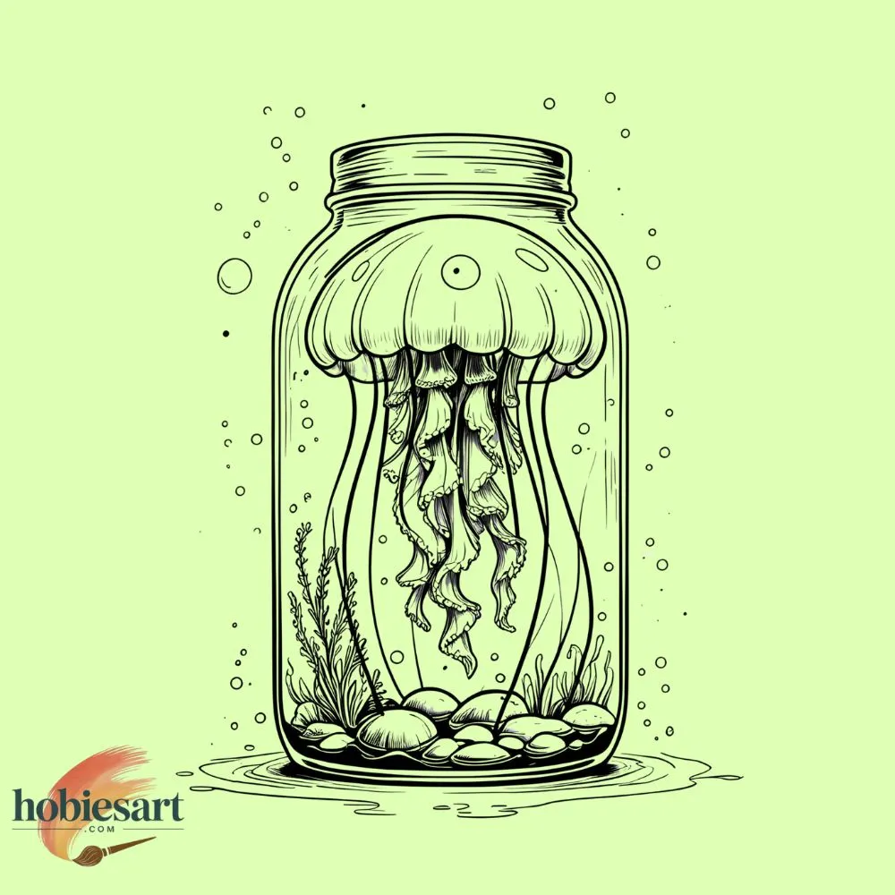Jellyfish in a jar drawing