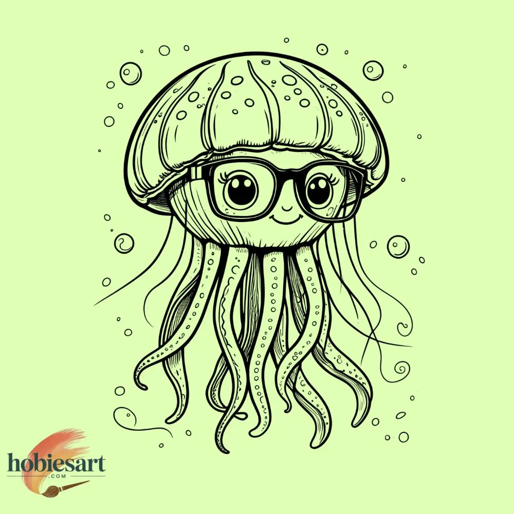 jellyfish wearing glasses