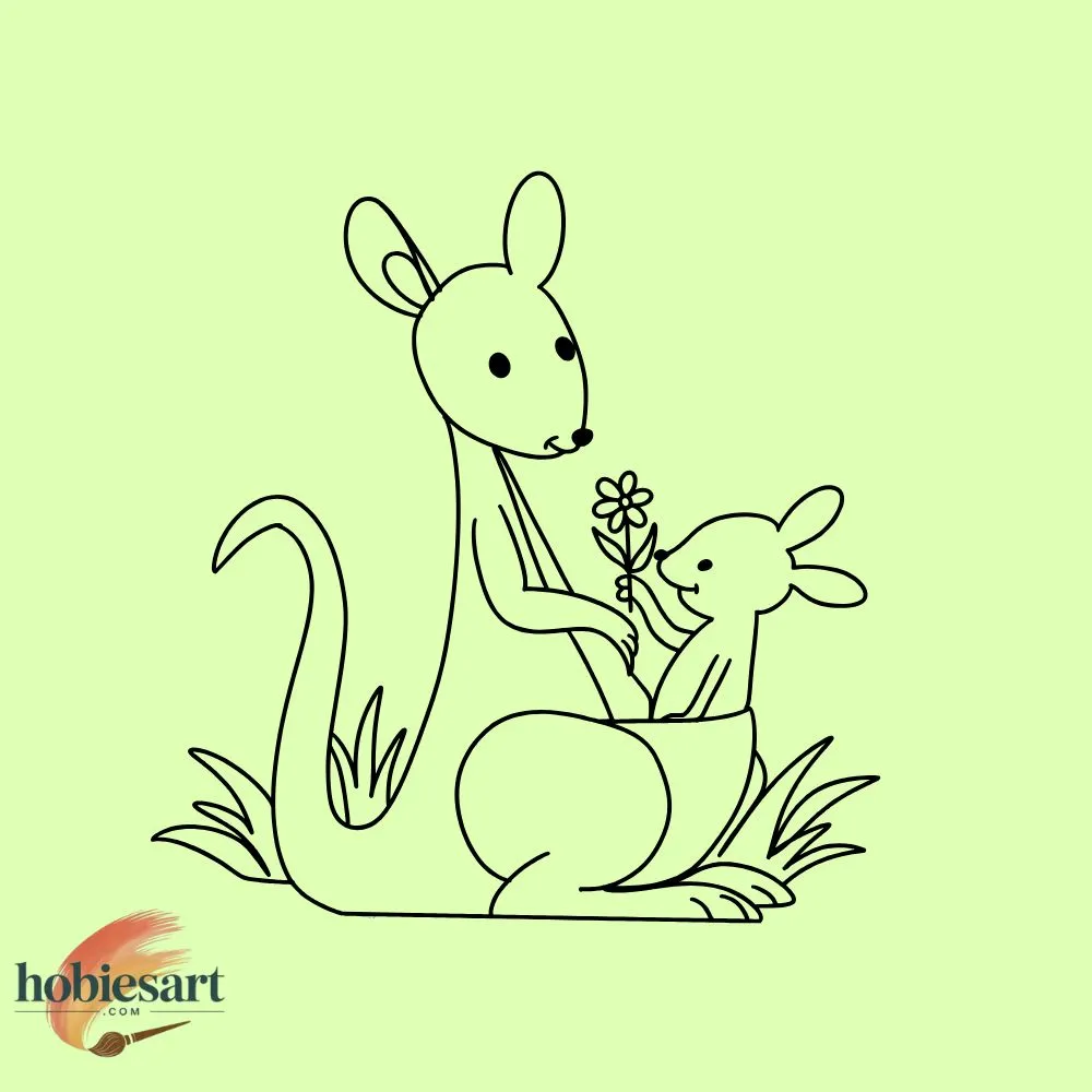 kangaroo holding a flower