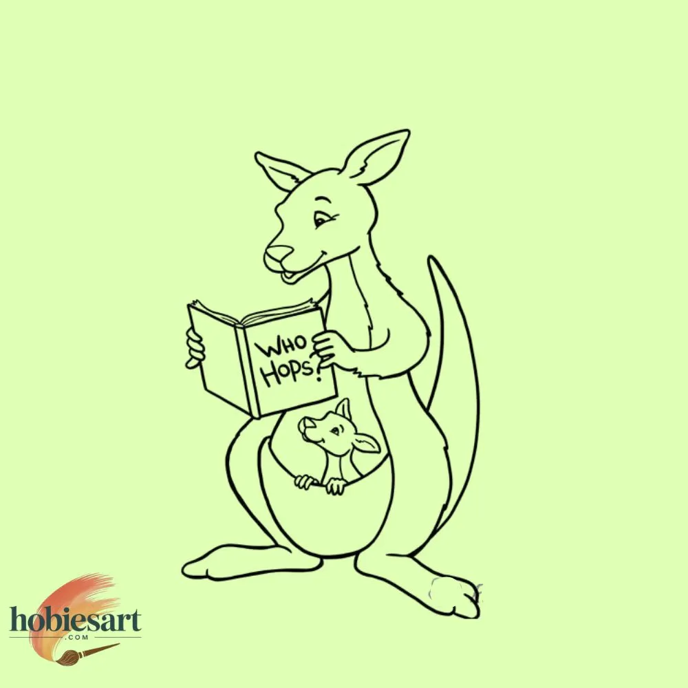 kangaroo reading a book