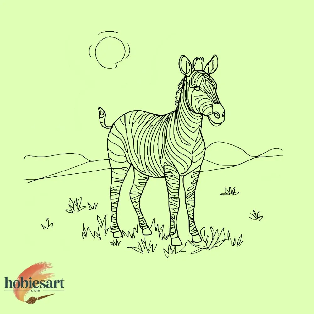 Zebra with Sunset