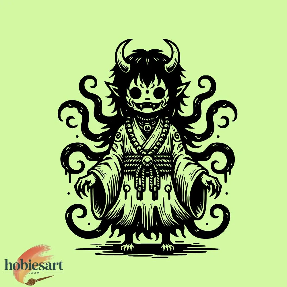 Demonic Creature Line Art