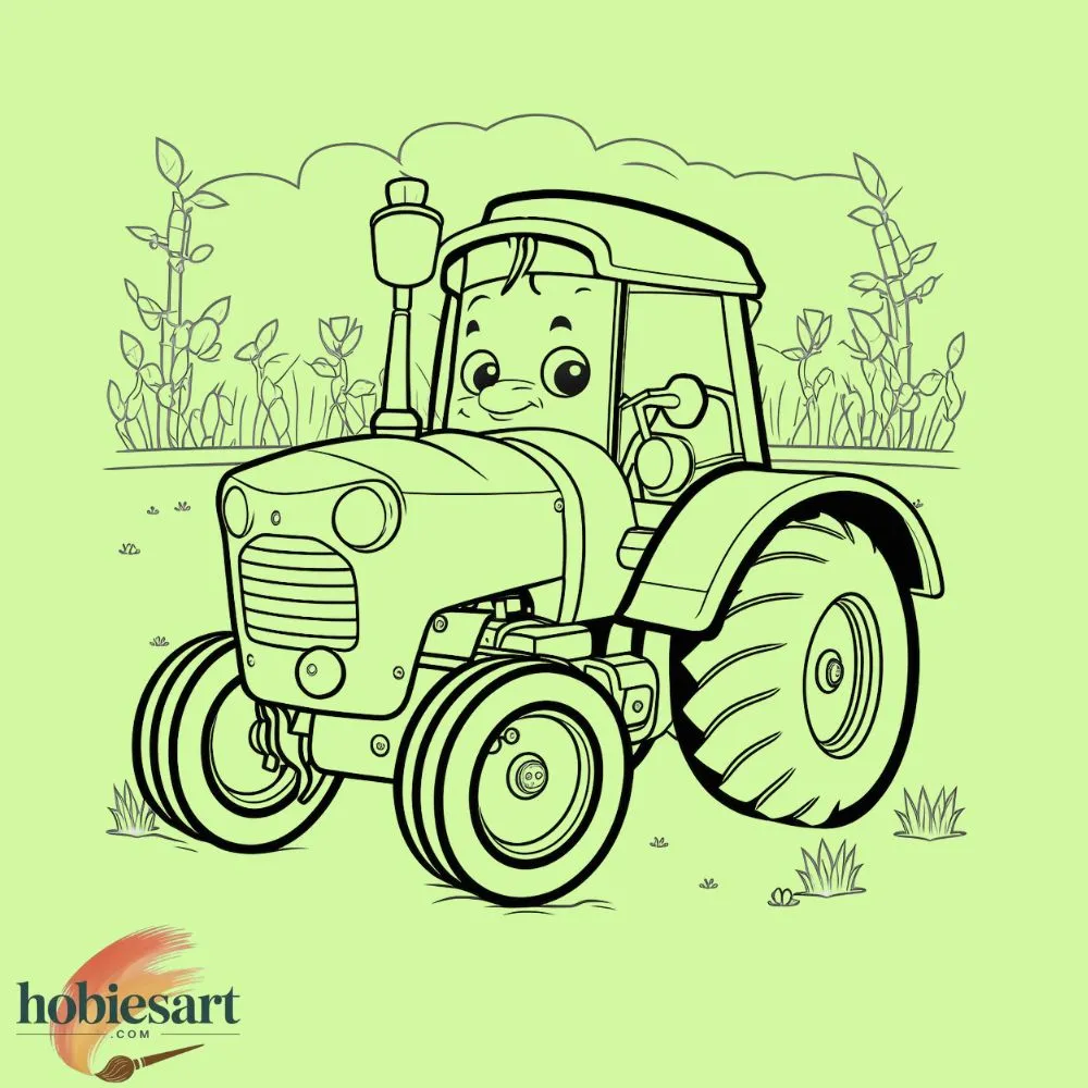 Kids’ Tractor Coloring Activity