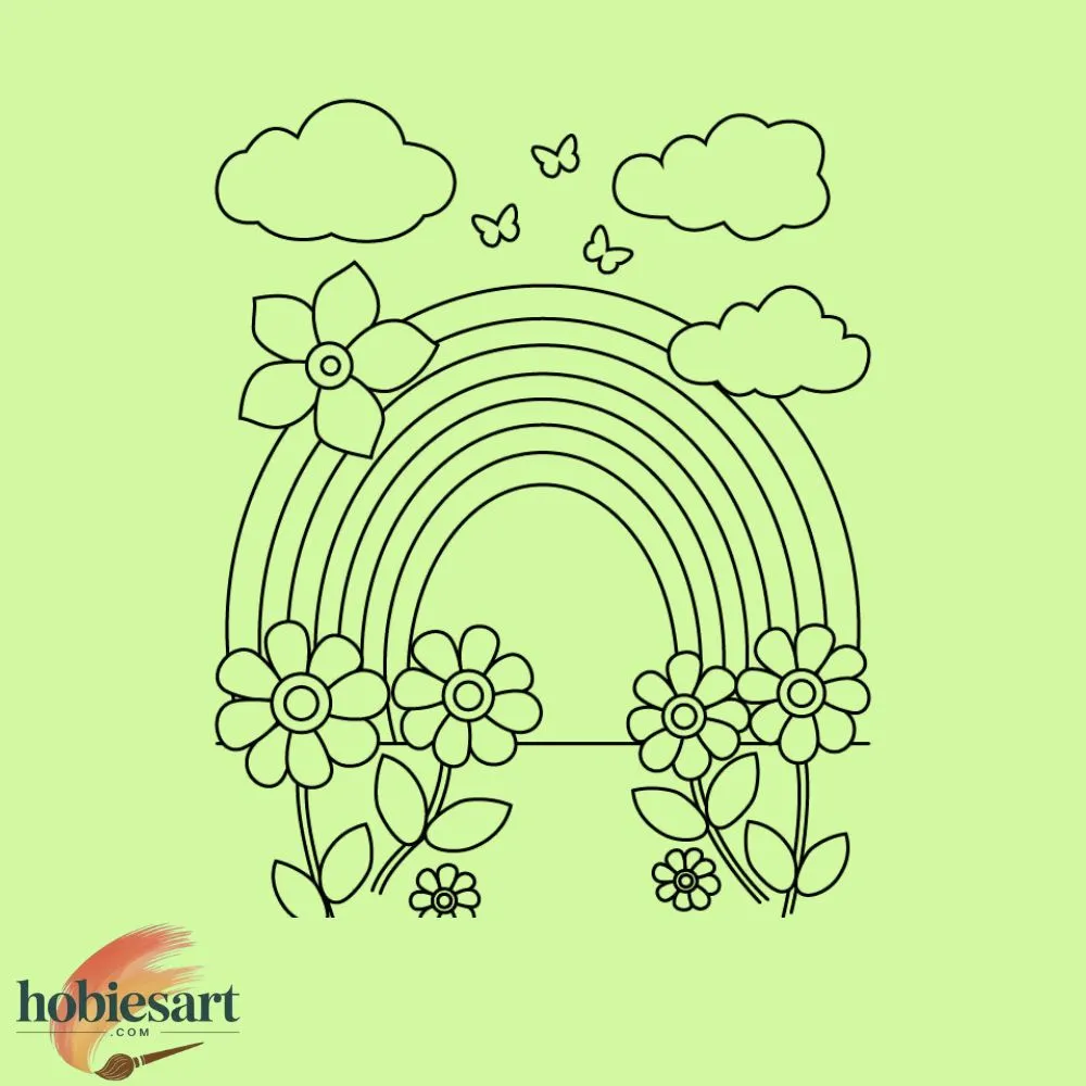 Rainbow Of Flowers Printable