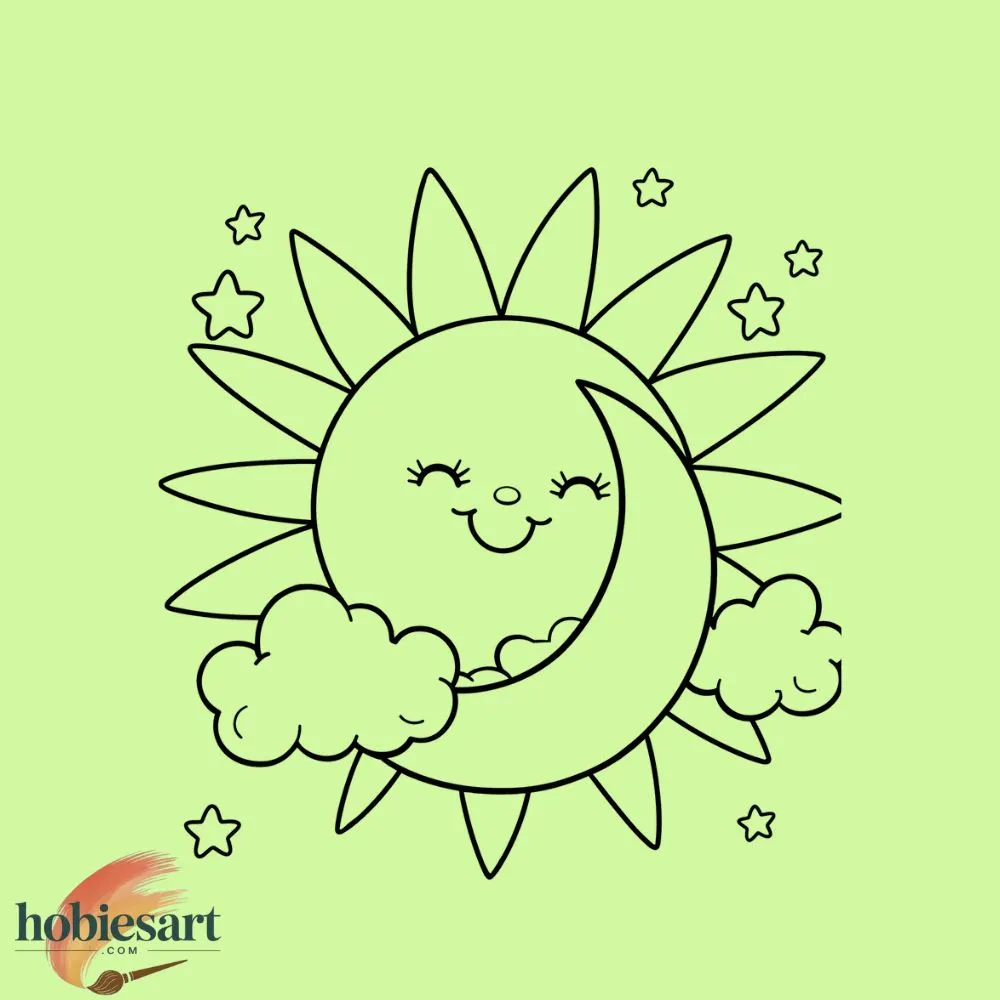 Sun and Moon Coloring Pages