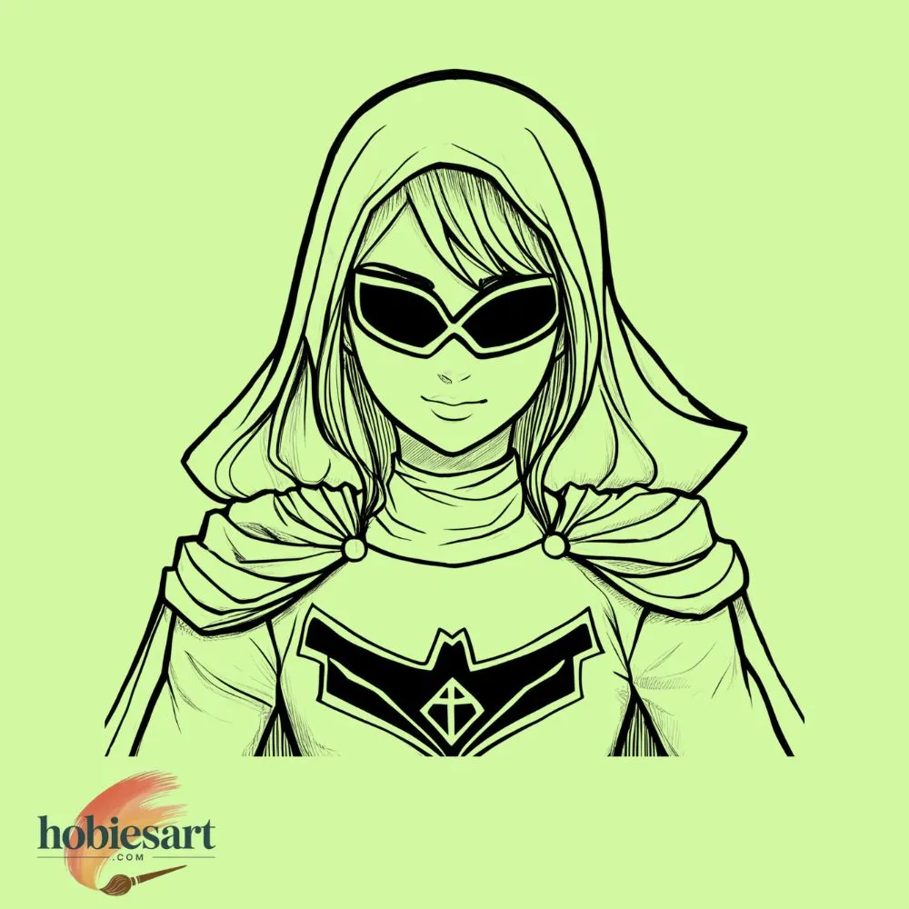 Anime Girl As A Superhero Drawing