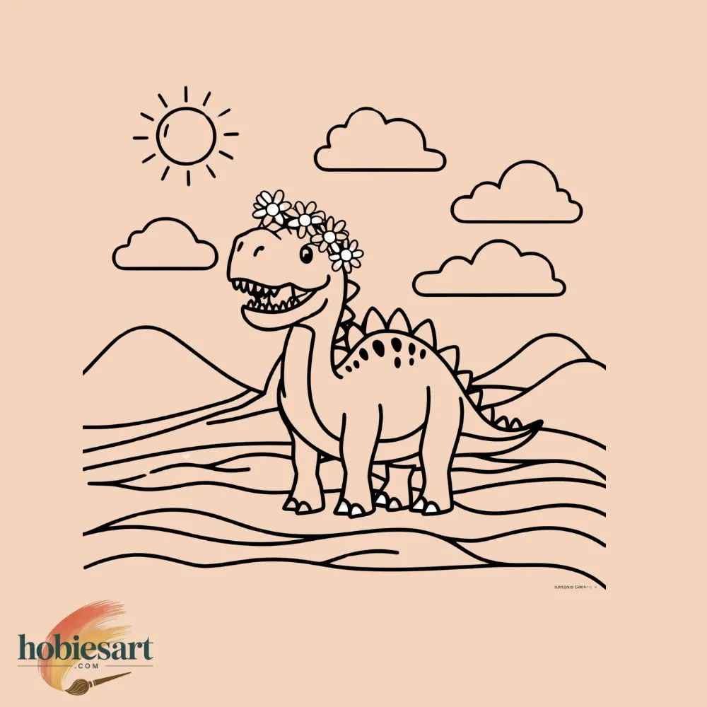 Brontosaurus with a Flower Crown