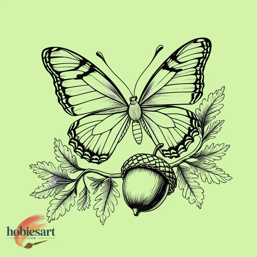 Butterfly and Acorn