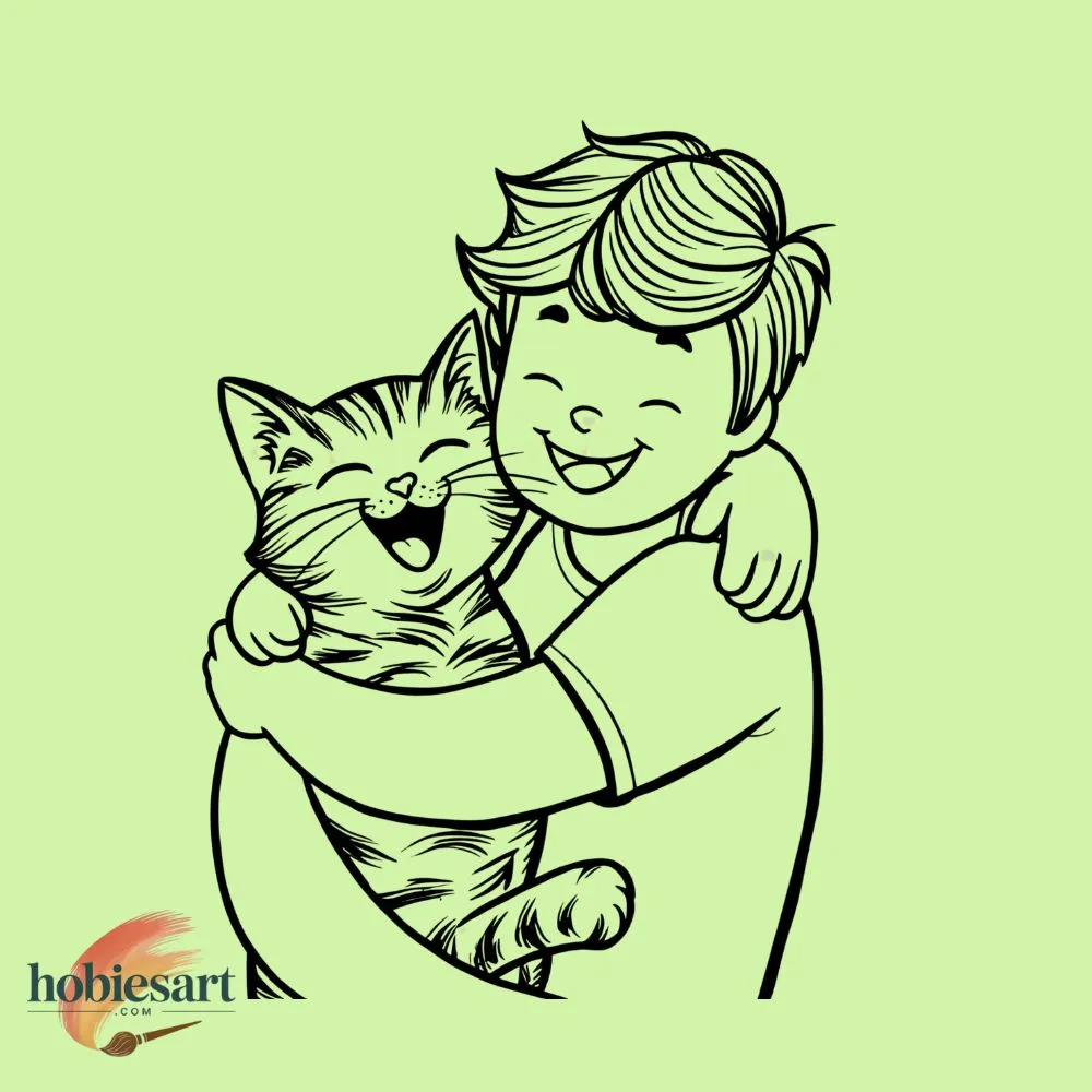 Cat and Owner’s Hug
