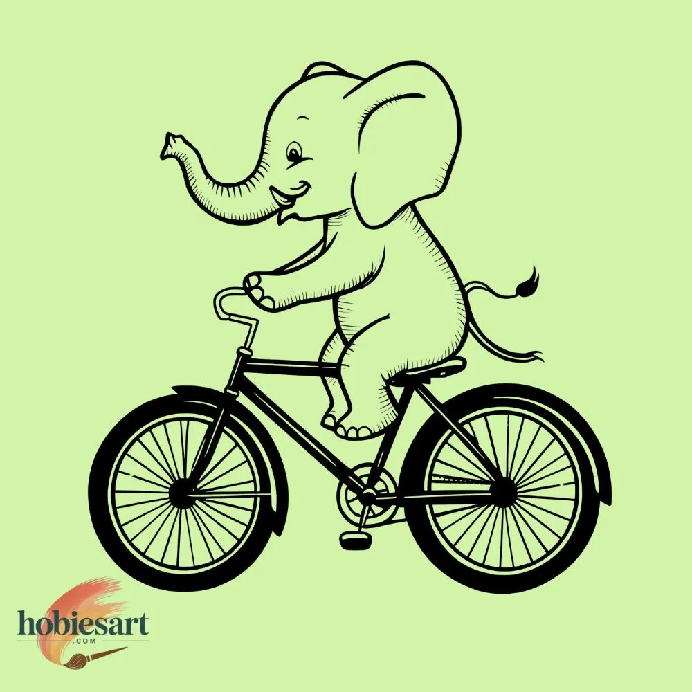 Cute Elephant Riding Bicycle