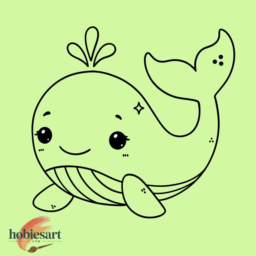 Cute Whale Drawing