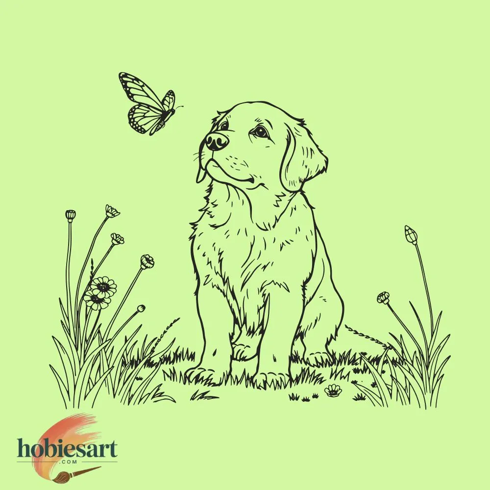 Dog with Butterfly