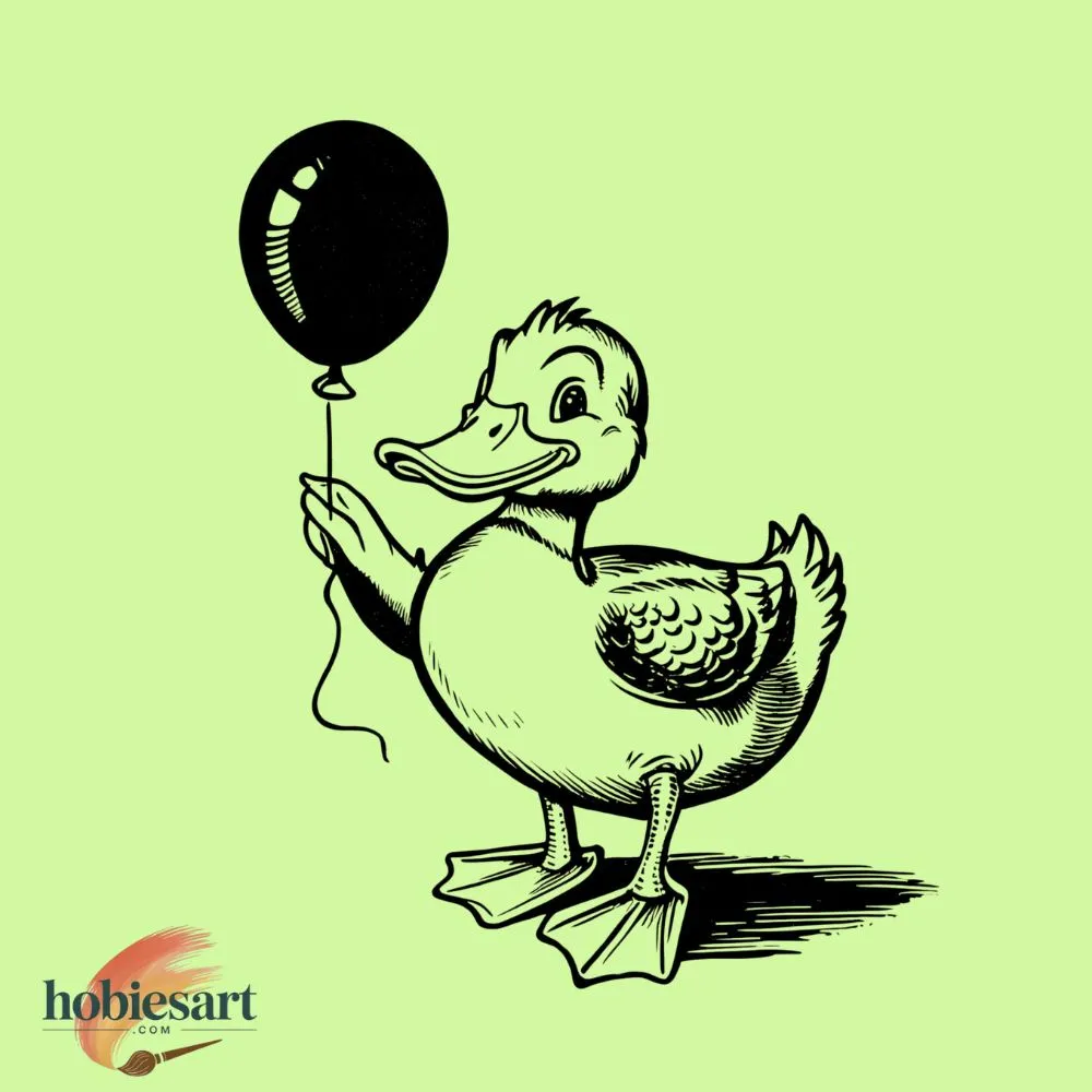 Duck holding a Balloon