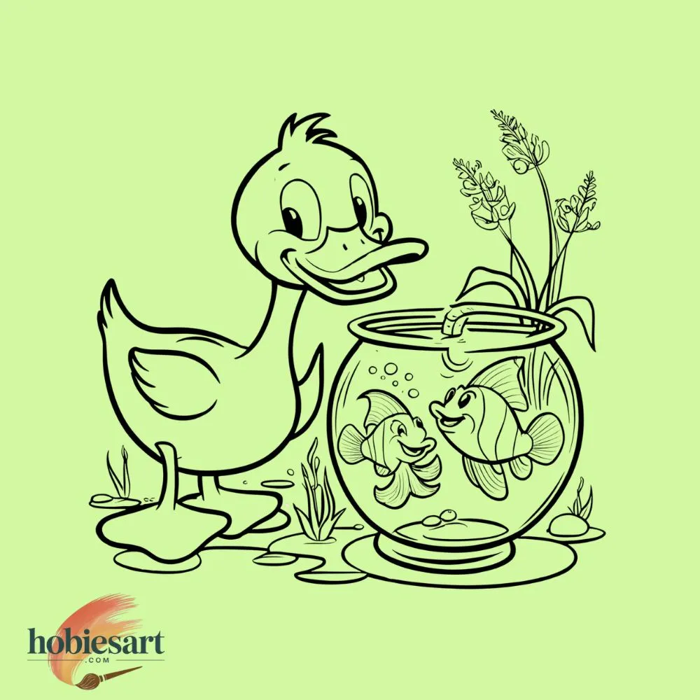 Duck with a Pet Fish