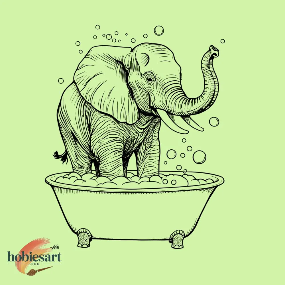 Elephant In Bubble Bath