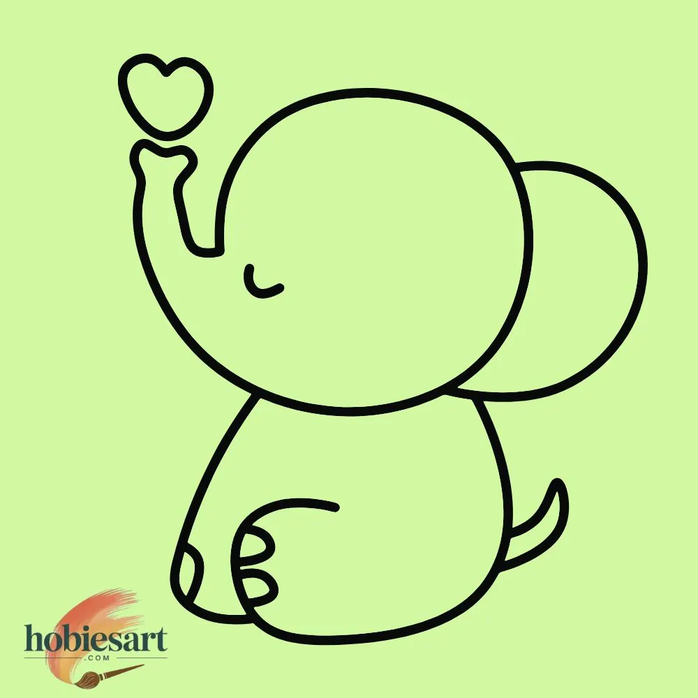 Elephant with Heart Bubble