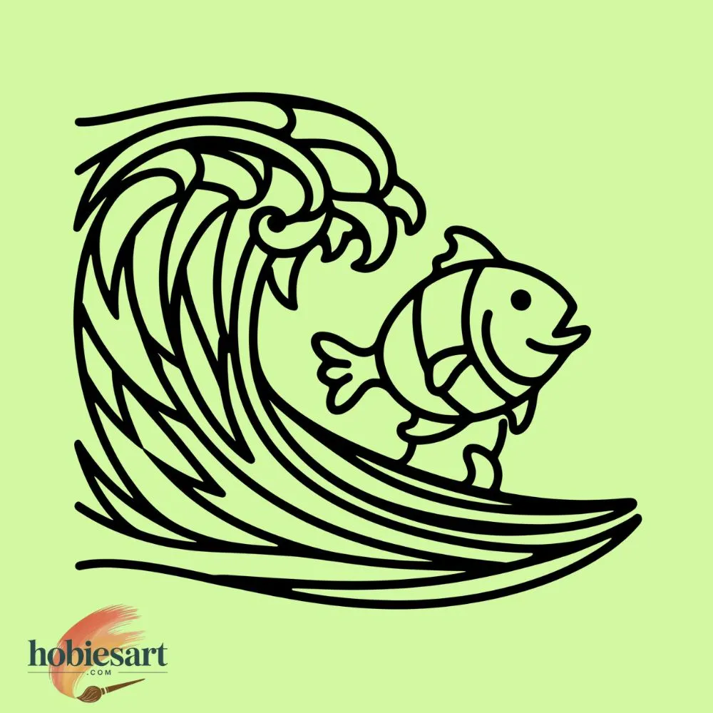 Fish Riding Wave