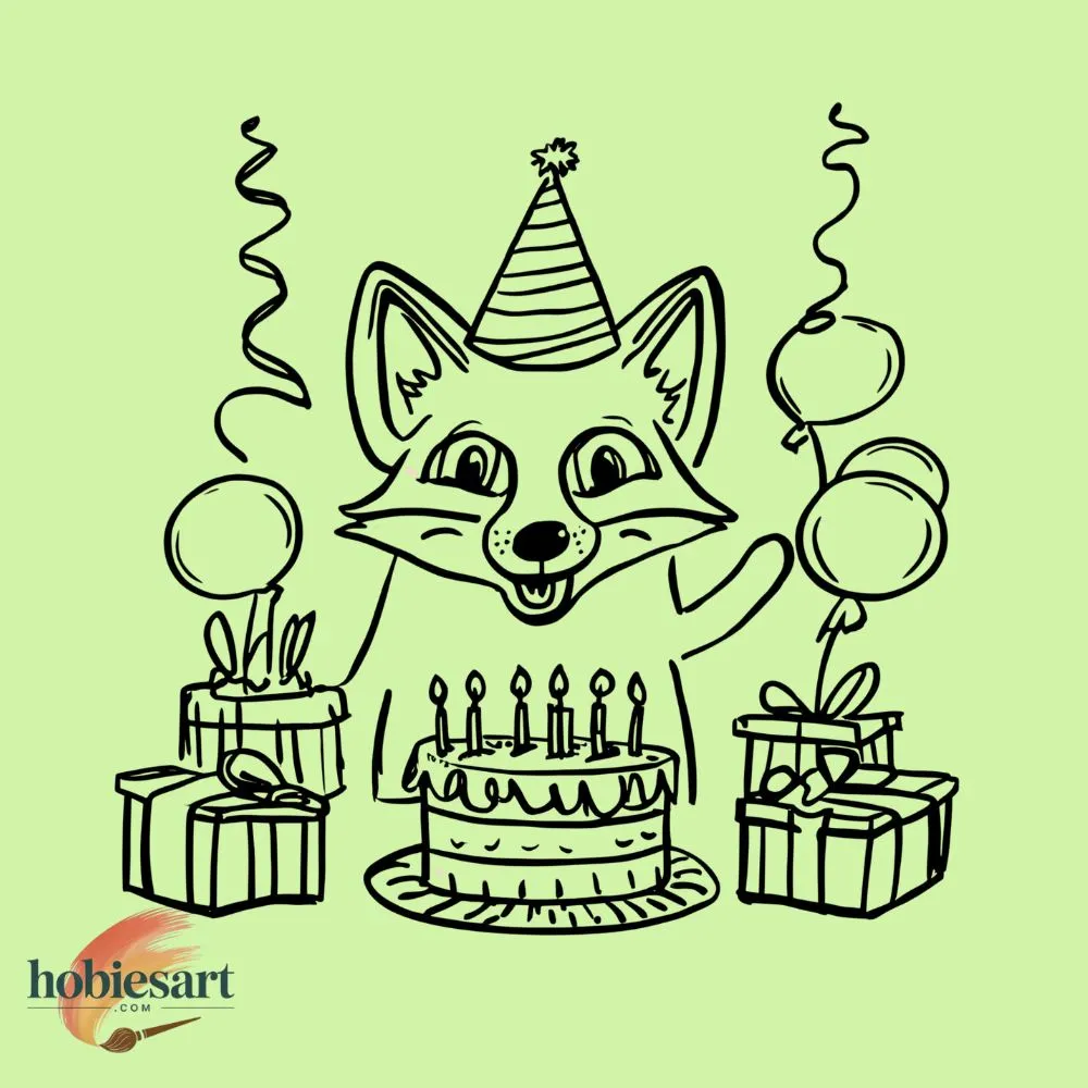 Fox Celebrating Birthday