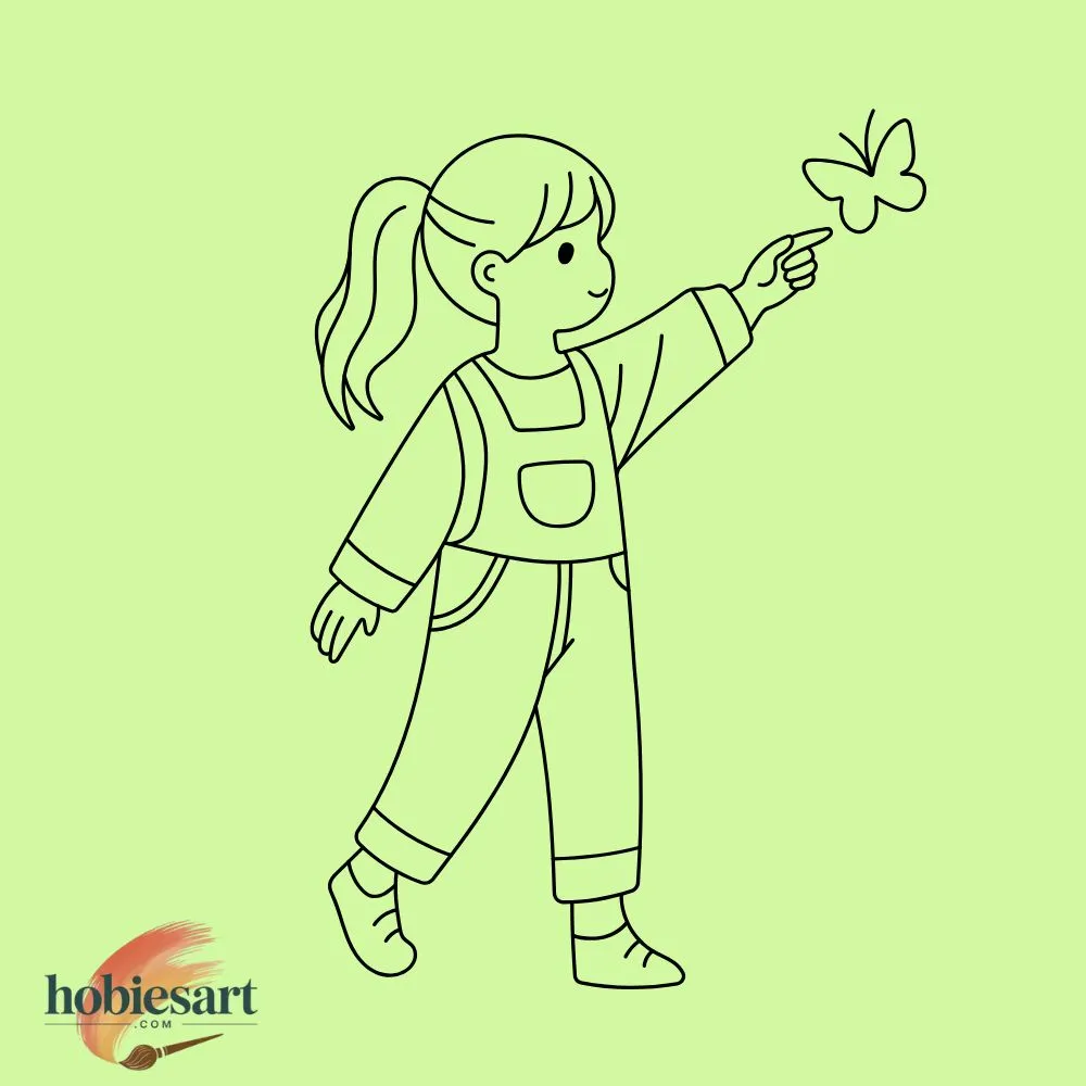 girl catching butterflies