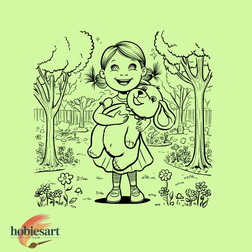 Girl Holding a Stuffed Animal