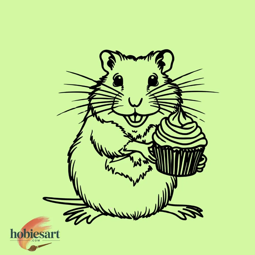 Hamster Holding Cupcake